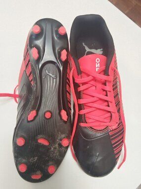 Puma One 5.4 FG/AG Men’s Soccer Cleats Red Black Silver Size US 9